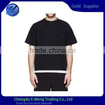 New Design High Quality Blank Fashion Loose T shirt Men O-neck in White Bottom