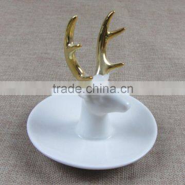 2015 ceramic dish with golden deer design                        
                                                Quality Choice