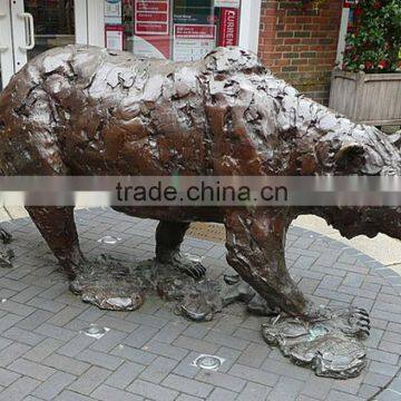 Bronze matte finish bear sculpture