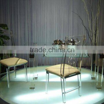 2015 Rectangle acrylic dining roomfurniture of dining table and chairs set