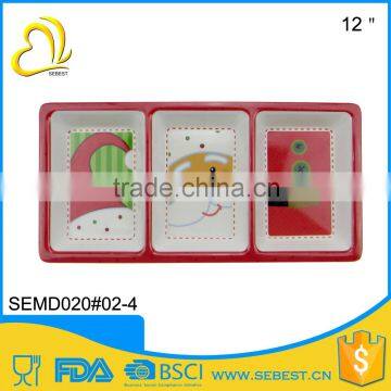 good quality practical custom melamine christmas divided plates