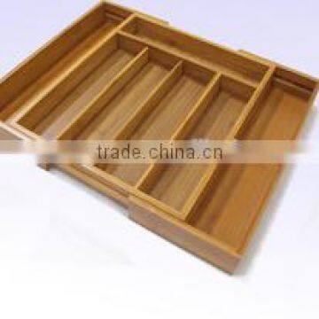 Bamboo Kitchen Cutlery Tray for wholesale