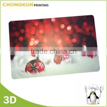 Custom Clear Plastic 3D Lenticular Christmas Plastic Placemats