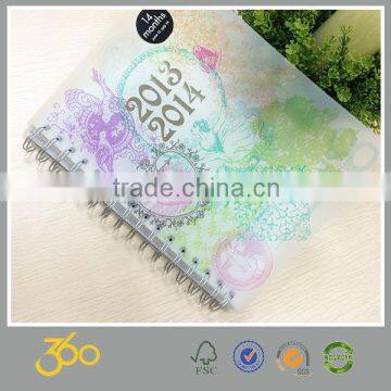 top quality custom printed plastic cover spiral notebook manufacturer