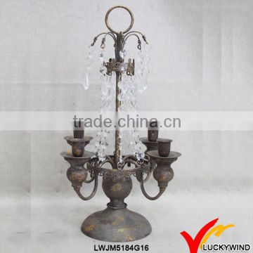 Hanging Crystal Candle Holder Shabby Chic Candelabra