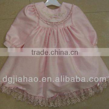 Sweet pink baby wear fashionable pretty christening dress