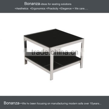 T-101S# tempered glass stainless steel frame side table, coffee table