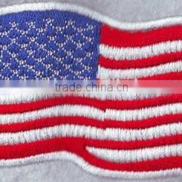 wholesale sewing accessories usa flag shaped 100% Embroidery Badges