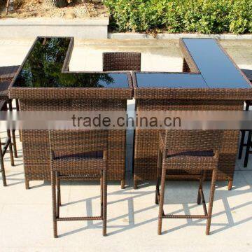 Outdoor rattan bar furniture table chair set