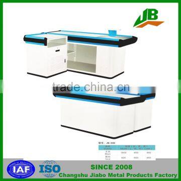 modern design Steel supermarket cashier table, cashier counter