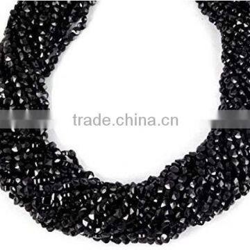 5 Strand Finest Quality Natural Black Spinel Coin Gemstone Micro Faceted Rondelle Beads Measure 3-3.5mm - 13.5" Long,Jew