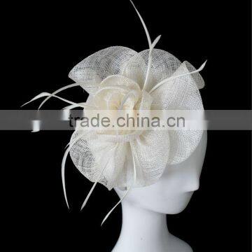 Ivory sinamay hair fascinator