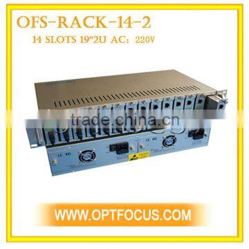 19-inch standard with 4 fan 14 slot Media converter Rack