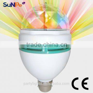 3W Spinning LED Party Bulb Home Color Rotation Energy Saving Bulb Light