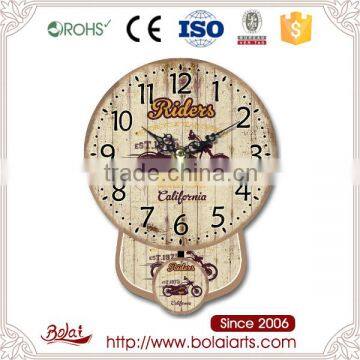 Motorcycle pattern background california riders mdf decorative clock parts