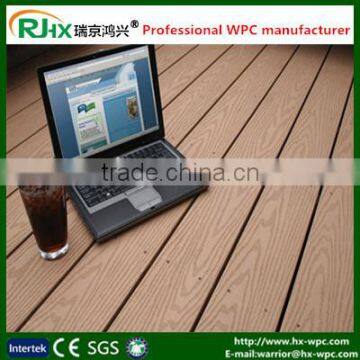 Outdoor decking for marine deck floor with wood plastic composite deck floor