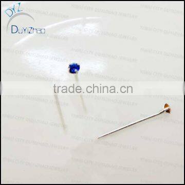 1.5mm gemstone 925 sterling silver nose pins