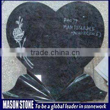 tombstone heart purple engraved granite memorial