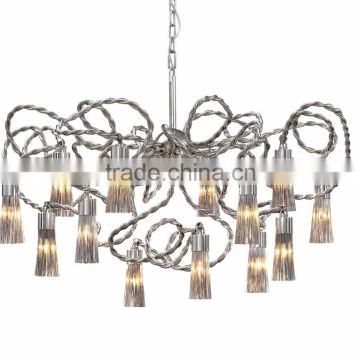 Modern with Aluminum Gold+ Chrome Chandelier Light