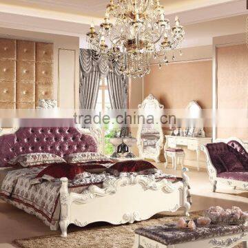 Best price Luxury fancy bedroom furniture sets with purple headboard GZH-HA929