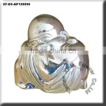 ceramic silver buddha figurine