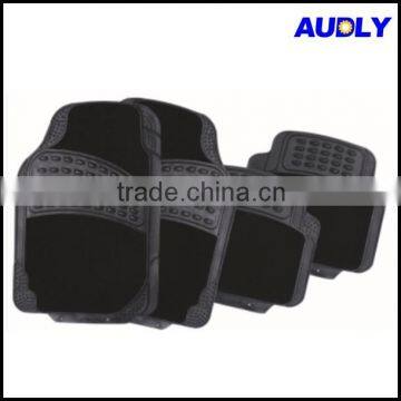 CM3002 Heavy-Duty 4-Piece Semi-Carpet and PVC Car Floor Mats