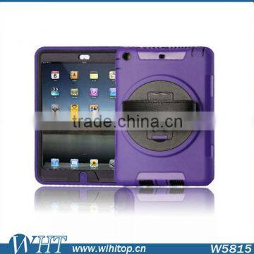 Genuine Leather Hand Strap Rotating 3 Layer Heavy Duty Hybrid Armor Case for IPad Mini 1 2 3, With Touchable Screen photo-4