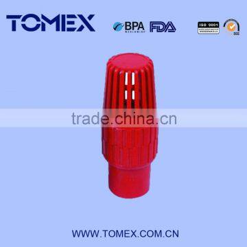 Plastic PVC foot valves socket end and thread end with grey color