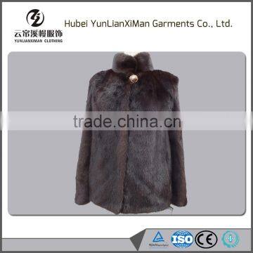 fashion womens winter coats brown long mink fur coat for girl