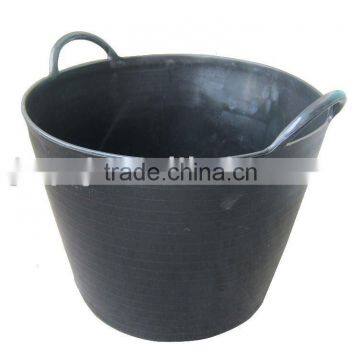 plastic flexible bucket,flexible PE tub with handle,22L plastic bucket,REACH