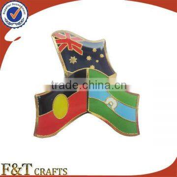 Custom made cheap bulk soft enamel metal national flag pin badges