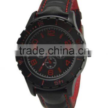 fashion leather strap quartz miyota movement watch