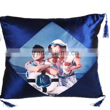 Custom sublimation printed pillow cover in blue color