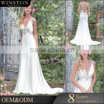 Popular Sale gown canada bow and button back wedding dress