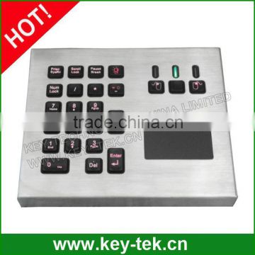 Desktop backlit numeric keypad with sealed touchpad