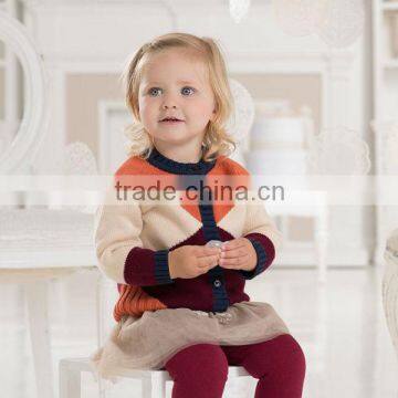 DB1194 dave bella 2014 winter girls sweater infant clothes children cardigan kids sweater clothes baby outwear girl cardigan