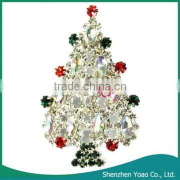 Christmas Tree-Shaped Rhinestone Brooch Wholesale