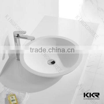 Promotional counter top marble basin,solid surface washing basins,pure white wash basin