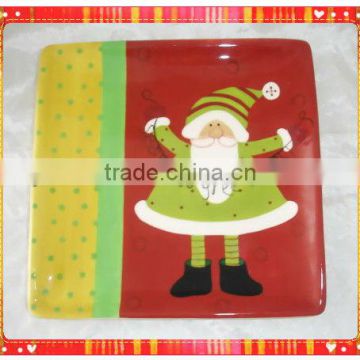 Christmas plate,santa plate by handpainted