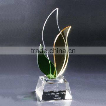 Colorful leaf design trophy award with customized sayings for school souvenir gift