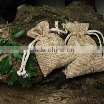 Popular style natural color used linen bags custom linen pouch