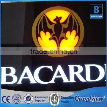 Attractive advertising equipment epoxy resin illuminated shop sign