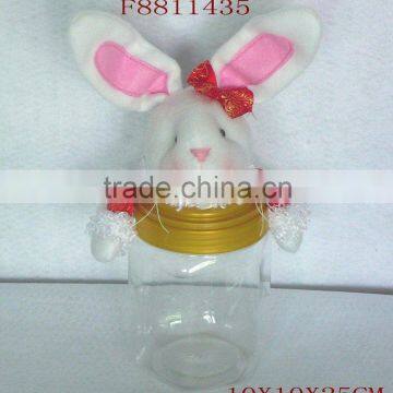 10"H rabbit candy container