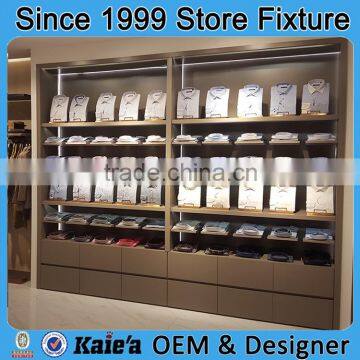 Wooden wall panels display rack/clothes display cabinet for store