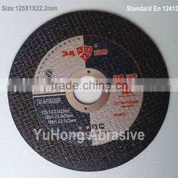 T41 Flat Shape 5" 125X1.2X22.2mm Abrasive Cutting Wheel / Disc for Stainless steel, INOX, Metal