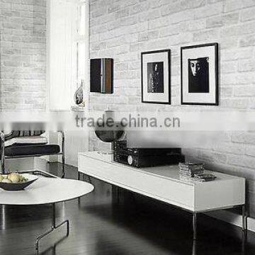 White Grey Real Looking Deep Embossed Textured 3D Brick Pattern Wallpaper Roll