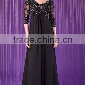 Everning Dress Party Dress Princess Floor-Length Chiffon Dress With Ruffle Beading Sequins