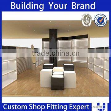 newest melamine store display in shopping mall offer installation