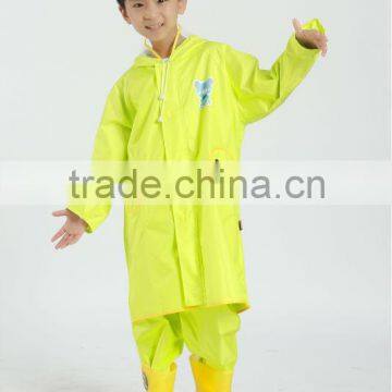 210T polyester fabric with PU coating children environmental kids non-toxic waterproof windproof raincoat