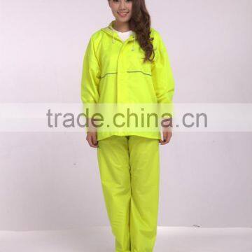 2016 Hot sale Adult Rubber Raincoat with Pants,Rubber Rainsuit for Woman